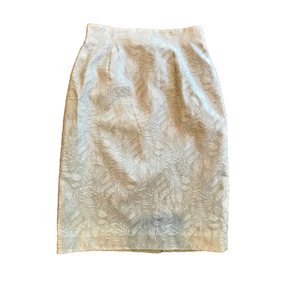 Vintage Evan Picone Off White Linen Skirt Size 10